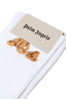 Embroidered Bear Socks